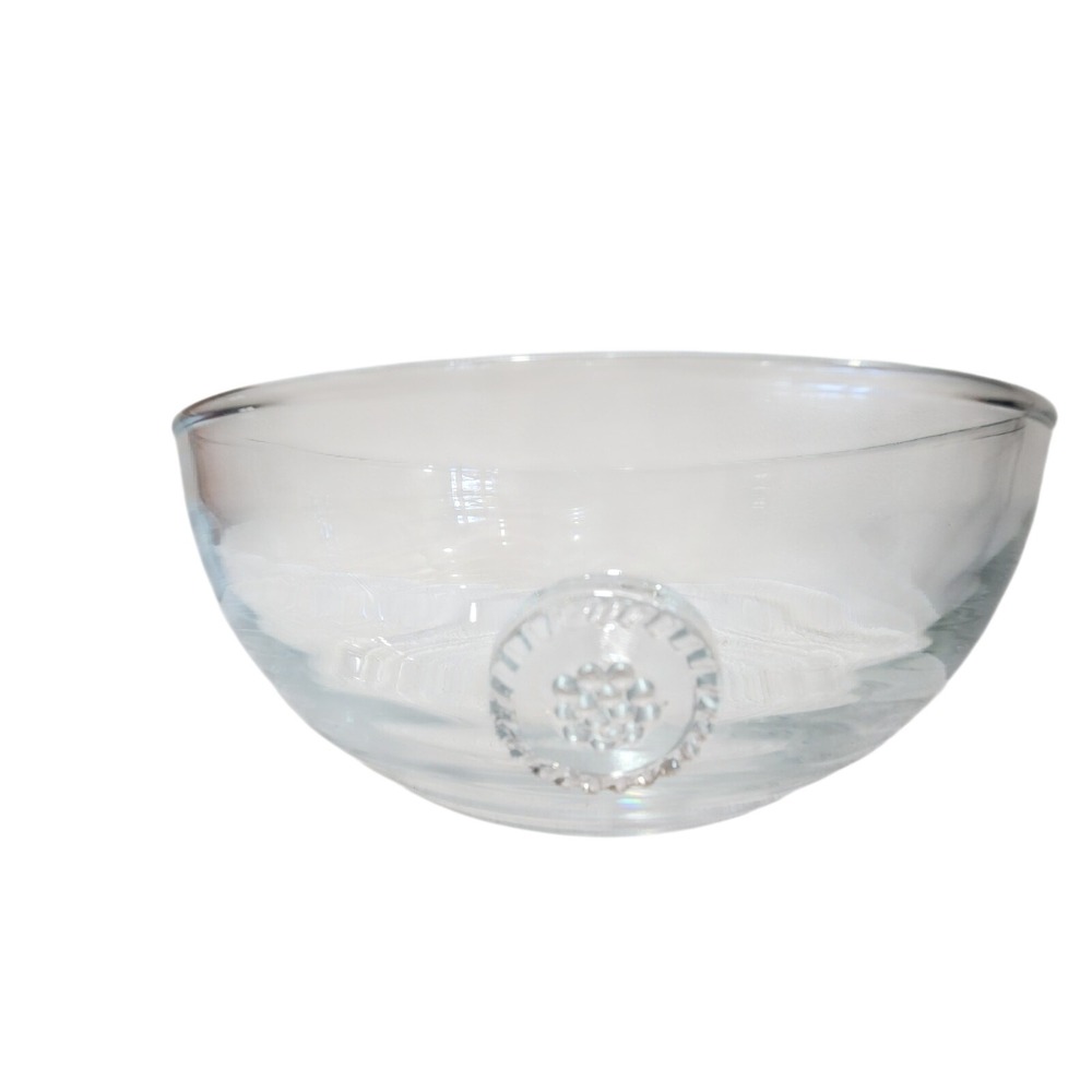 Juliska Glassware Signed Berry & Thread Serving Bowl 8 3/4" Mouth Blown Glass